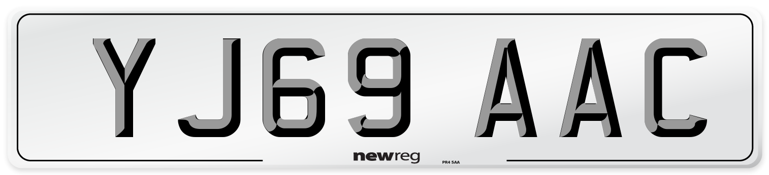 YJ69 AAC Number Plate from New Reg